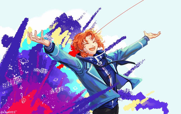Leo Tsukinaga being literally “struck with inspiration”